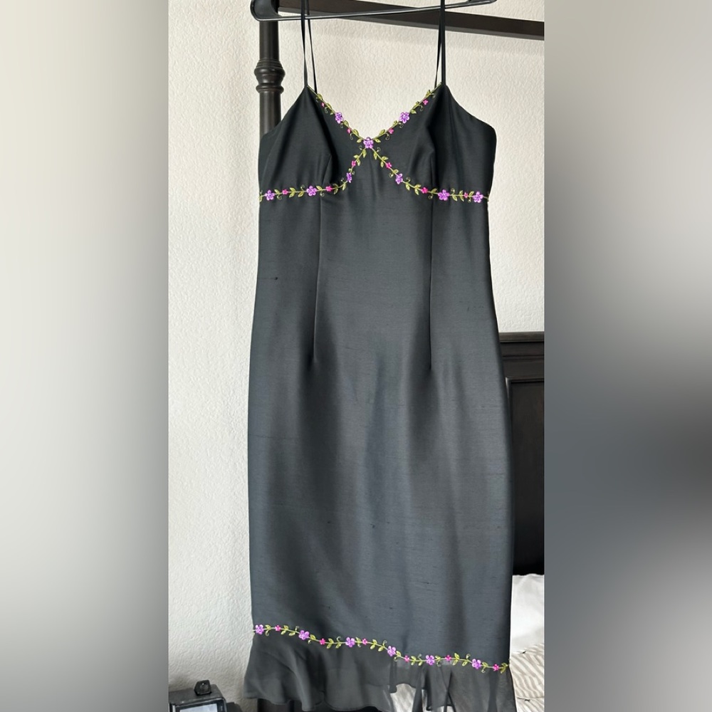 Ann Taylor black silk dress size 8